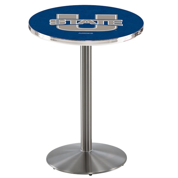 42" Stainless Steel Utah State Pub Table, 36" dia. Top