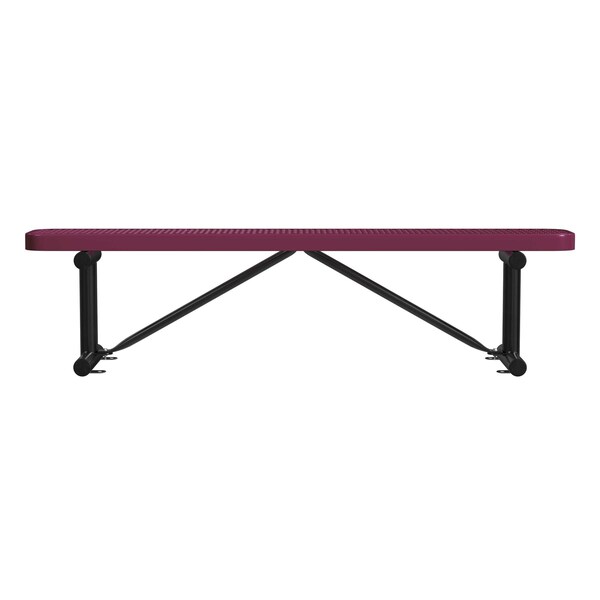 Bench w/o Back, Surface Mount, 6ft., Brgndy