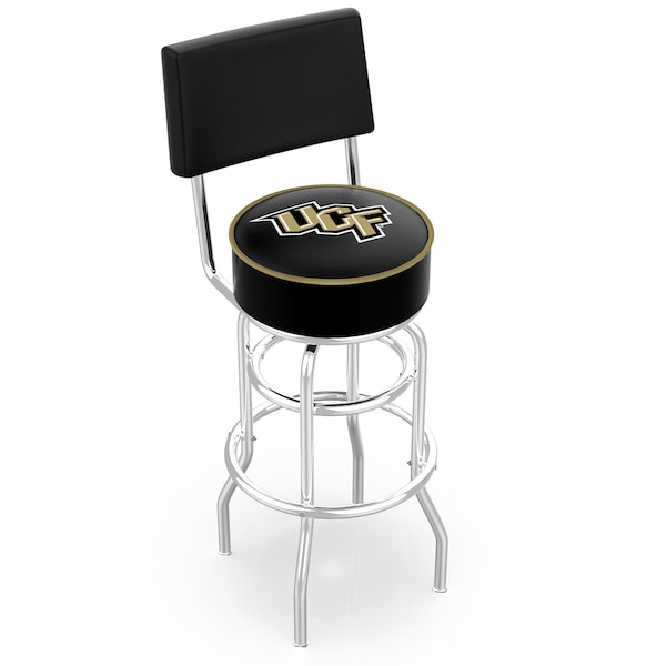 25" Chrome 2-Ring Central Florida Swivel Bar Stool, Back