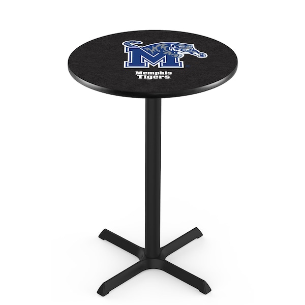 42" Blk Wrinkle Memphis Pub Table, 36" dia. Top