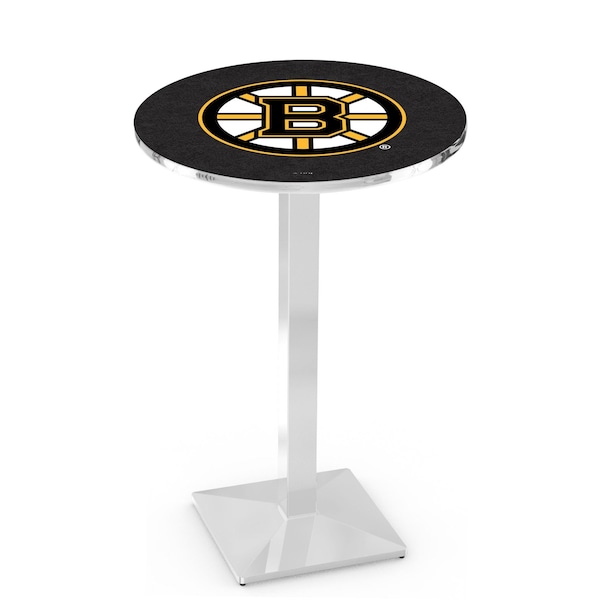 42" Chrome Boston Bruins Pub Table, 36" dia. Top
