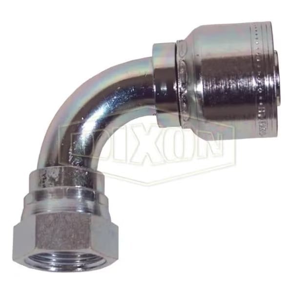Smooth Bore Hose-to-Tube Fitting with Crimp Collar, Adapter, Dash 8 x 1/2 in, Hose x FJIC, Carbon St