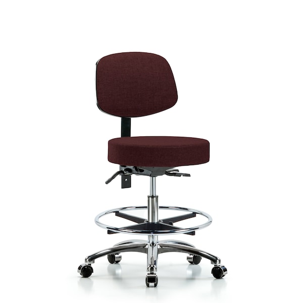 Bench Stool, Med, Fabric, Bk CF, Cast, Bur