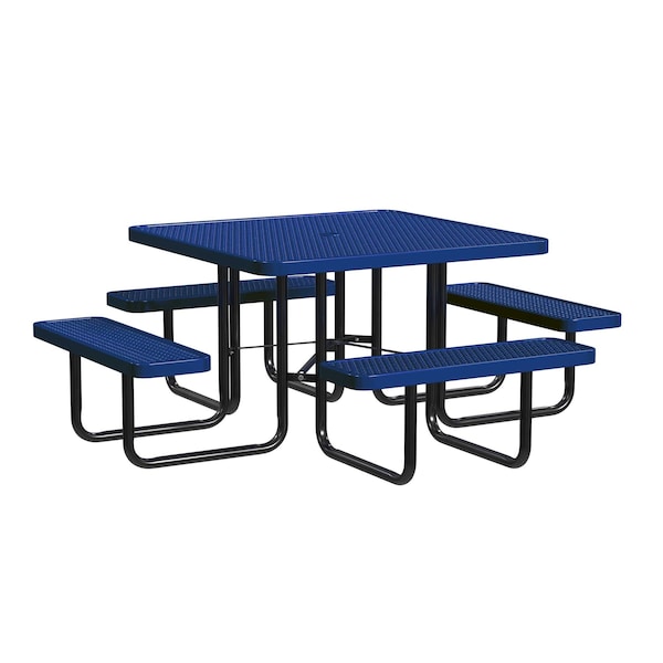 Square Picnic Table, Navy, Surface Mount, 46 in