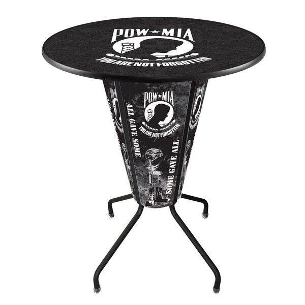 Lighted 42" Black POW/MIA Pub Table