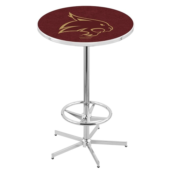 42" Chrome Texas State Pub Table, 36" dia. Top