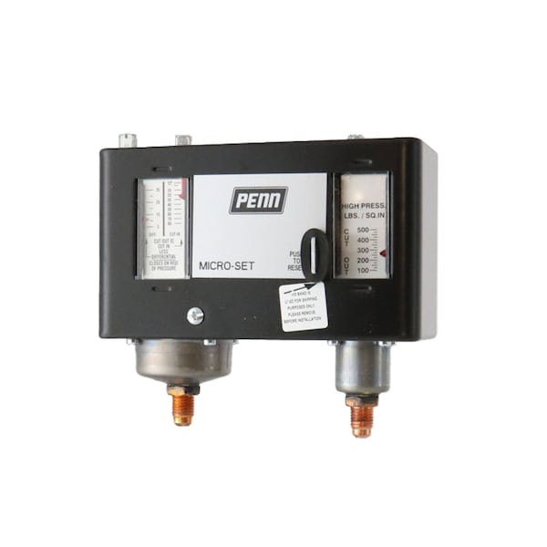 Pressure Switch, SPST, 1/4" MNPT, 12 in. Hg to 80 psi; 100 to 500 psi Range, Steel