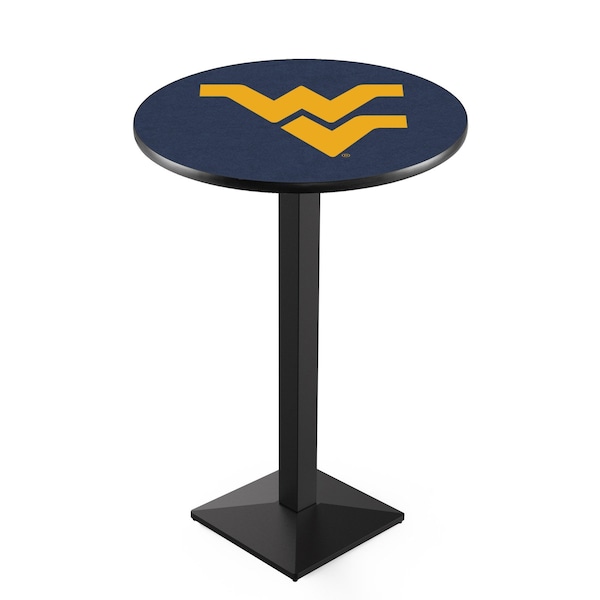 42" Blk Wrinkle West Virginia Pub Table, 36" dia. Top