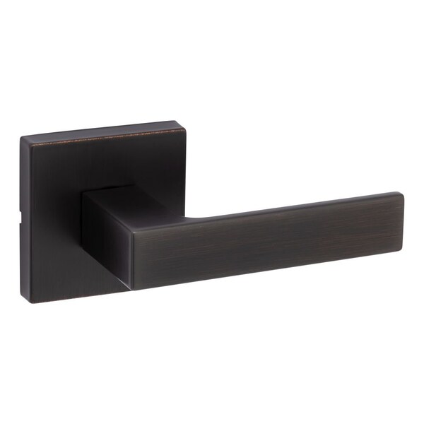 Singapore Lever with Square Rose Passage Door Lock with 6AL Latch, RCS Strike Venetian Bronze Finish
