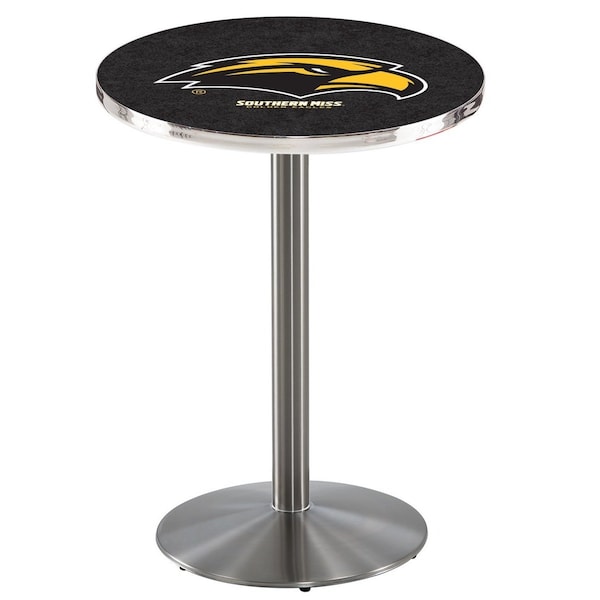 42" Stainless Steel Southern Miss Pub Table, 36" dia. Top