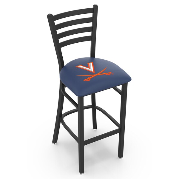 25" Blk Wrinkle Virginia Stationary Counter Stool, Ladder Back