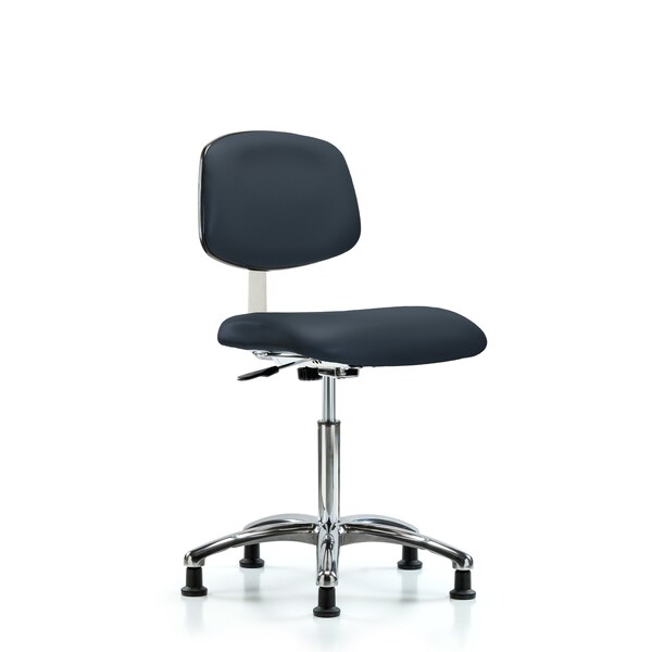 Clean Room Chair Med Ben Chair, Vin, Chrm, Glds, Navy, CL10, 22" to 29" Height, Vinyl, Imperial Blue