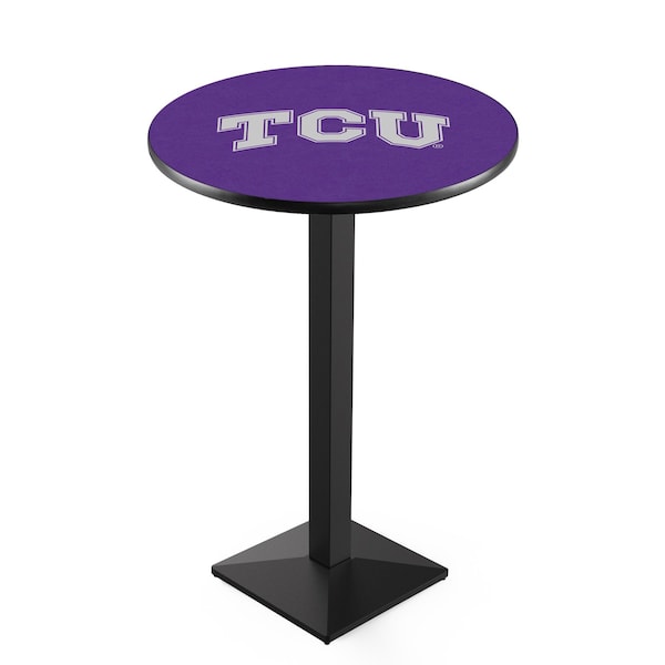 42" Blk Wrinkle TCU Pub Table, 36" dia. Top