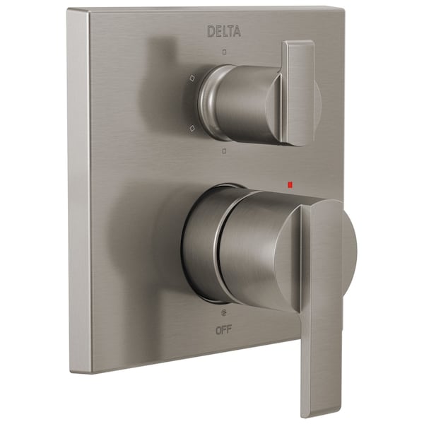 Ara Angular Modern Monitor 14 Series Valve Trim with 6-Setting Integrated Diverter
