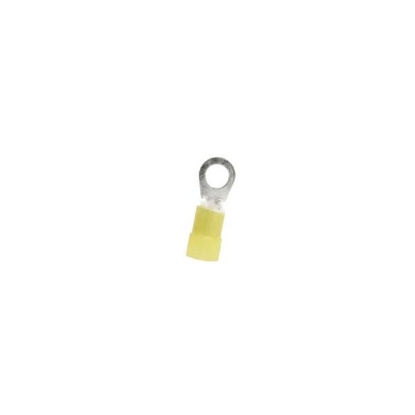 Ring Terminal, 1/4 in Stud Size, 4 AWG, 600 V, Nylon Insulated, 100 PK