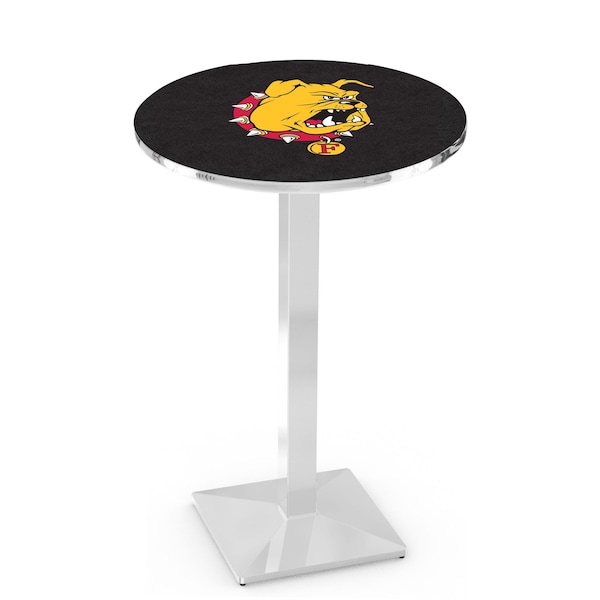 42" Chrome Ferris State Pub Table, 36" dia. Top