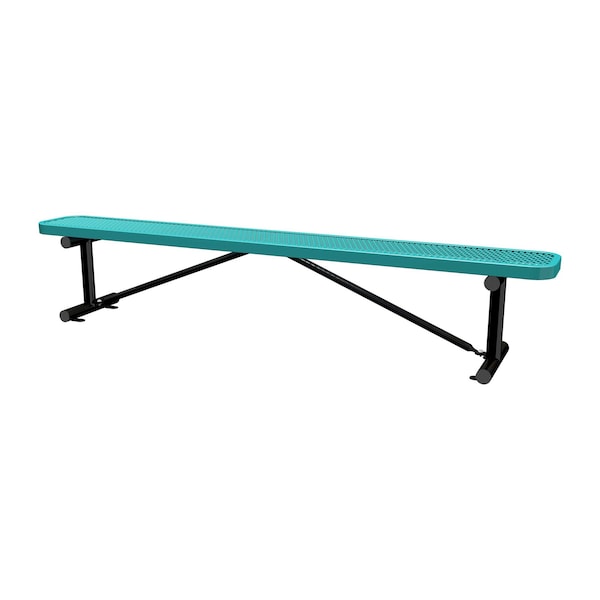 Bench w/o Back, Surface Mount, 8ft., Teal