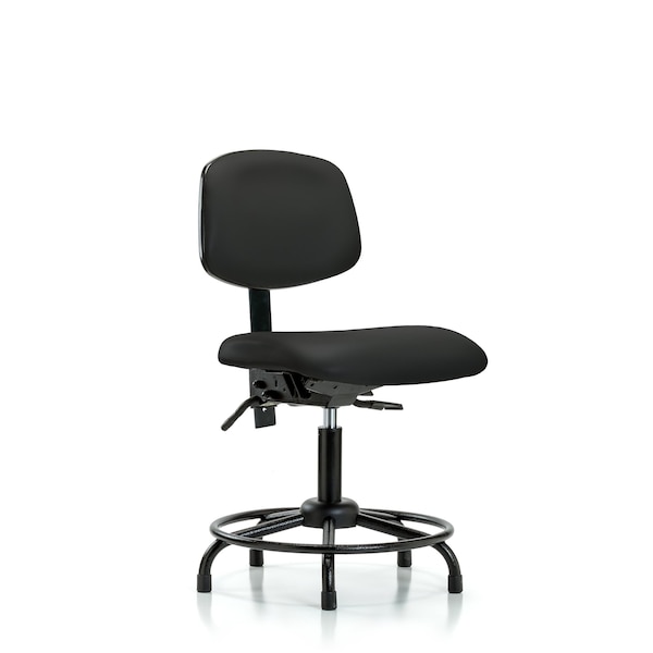 Desk Chair Desk Chair, Vinyl, Chrome AA Casters, Papr, No Arms, 18" to 23" Height, Vinyl, Black
