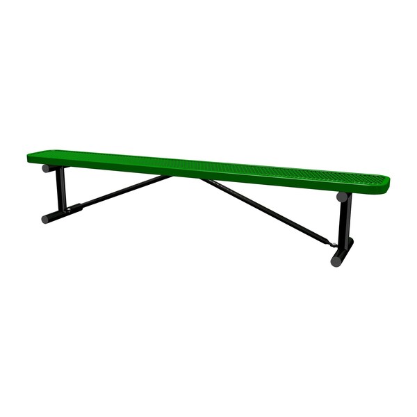 Portable, Bench w/o Back, 8ft., Green