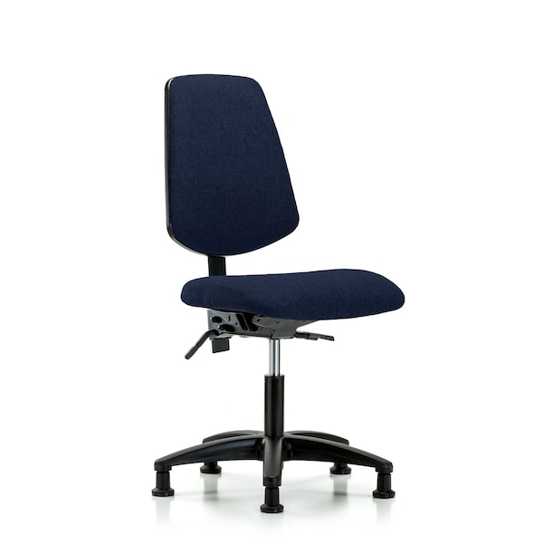 Desk Chair Fab Desk Chair, Med, Bk, Tilt Glides, Navy, No Arms, 19" to 24" Height, Fabric, Dark Blue