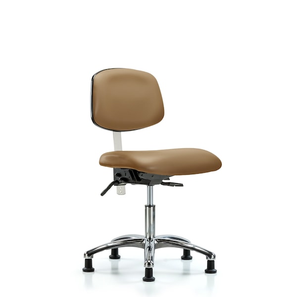 Clean Room Chair Desk Chair, Vin, Chrm, Tilt Gld, Taupe, CL100, No Arms, 18" to 23" Height, Vinyl, Taupe