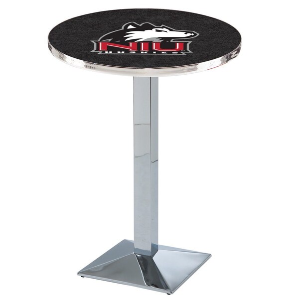42" Chrome Northern Illinois Pub Table, 36" dia. Top