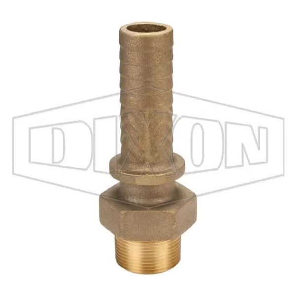 Boss Hose Stem, 1-1/4 in, MNPT x Hose Shank, Brass, Domestic