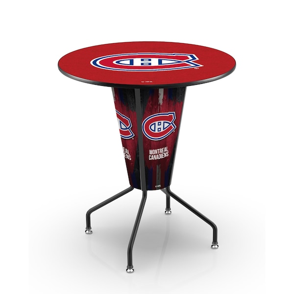 Lighted 42" Black Montreal Canadiens Pub Table