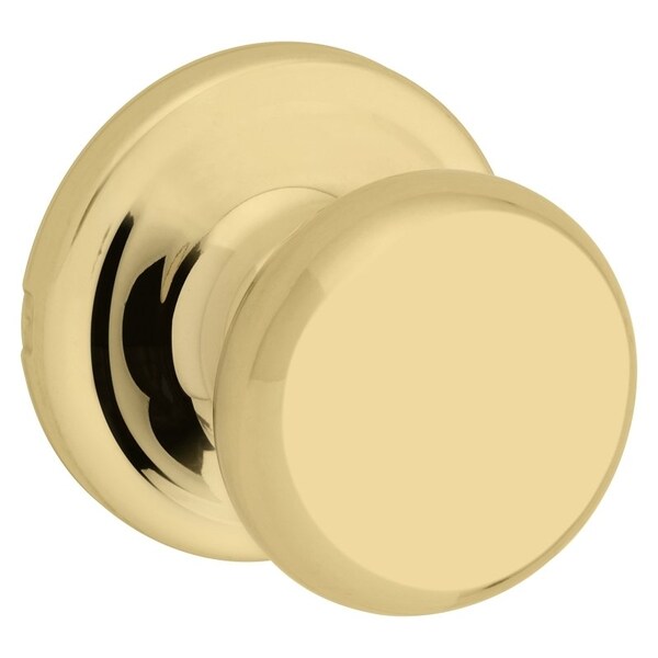 Door Knob, Polished Brass, 138 to 134 in Thick Door, 214 in Strike