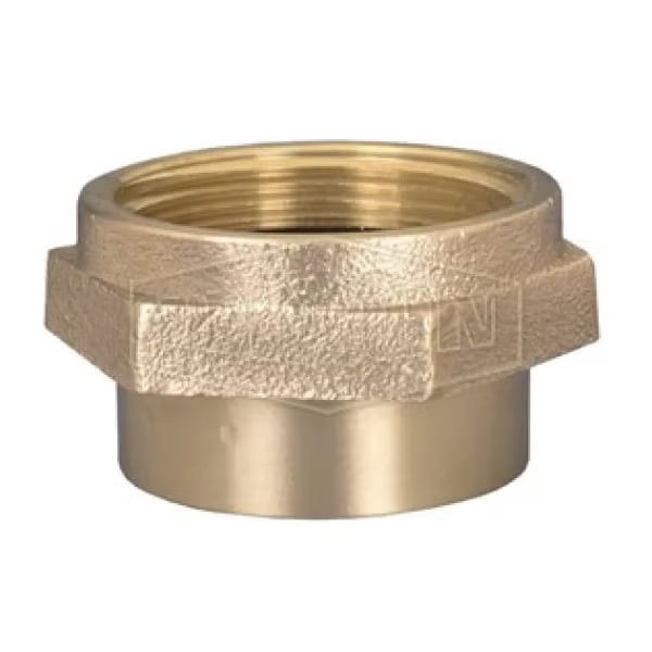 The Right Connection Double Hex Nipple, 2-1/2 in, FNPT x FNYFD, Cast Brass, Domestic