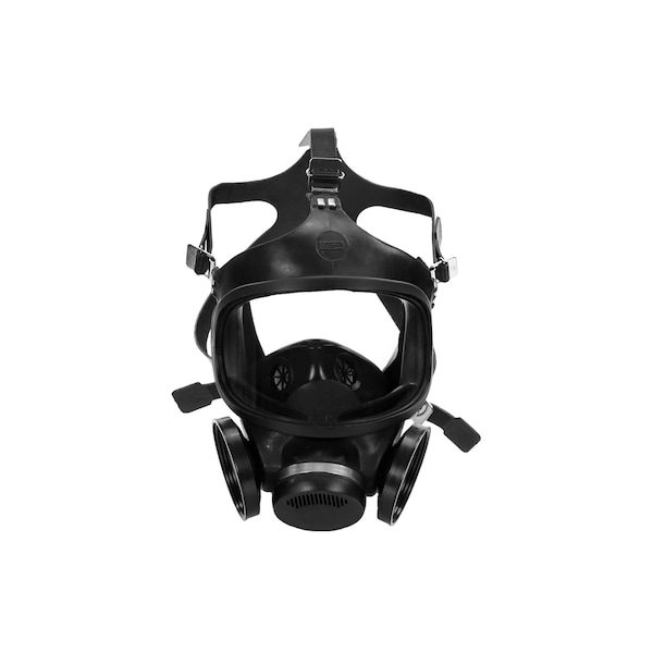 Full Face Respirator, Ultra-Twin, Hycar, Threaded, Black, Large