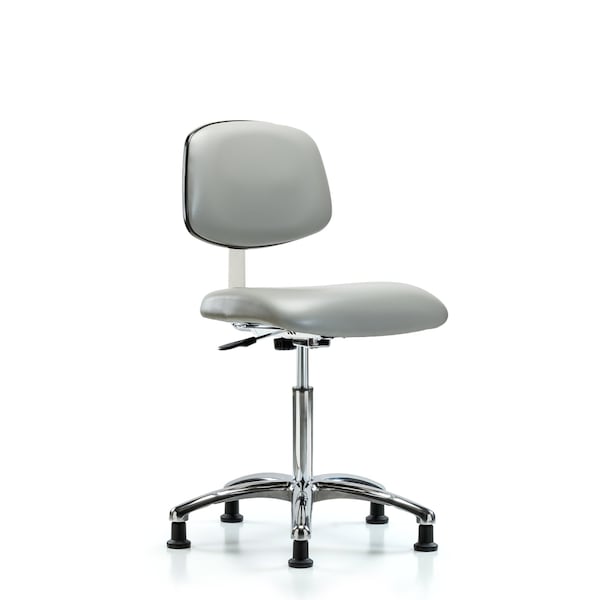 Clean Room Chair Med Ben Chair, Vin, Chrm, Glds, Dov, CL10, 22" to 29" Height, Vinyl, Dove