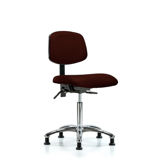Chair, Vin, Med Bench, Chr Tilt Glides, Burg, No Arms, 22" to 29" Height, Burgundy
