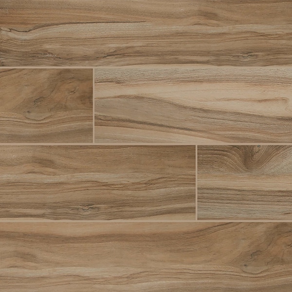 Aspenwood Amber 9 In. X 48 In. Glazed Porcelain Floor And Wall Tile, 4PK