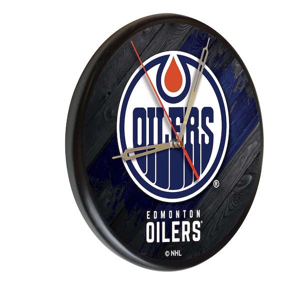 Edmonton Oilers 13" Solid Wood Clock