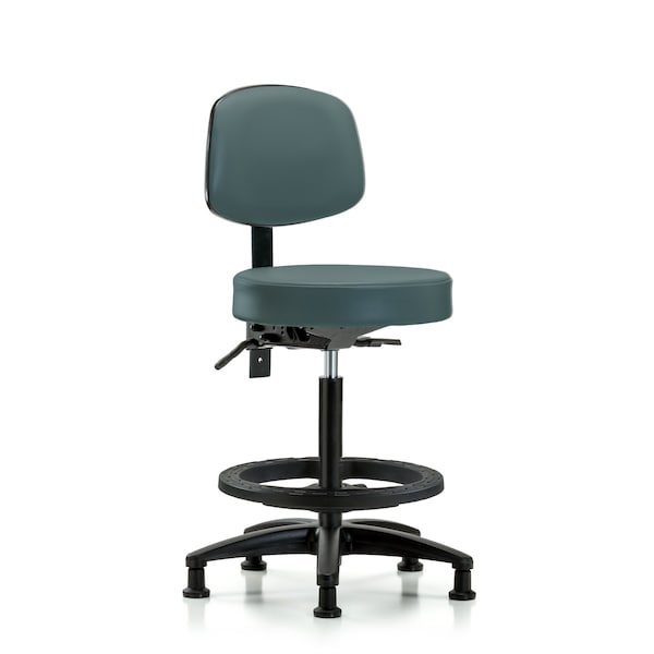 Bench Stool, Hi, Vinl, Bk, Tilt, BF, Gld, Blu