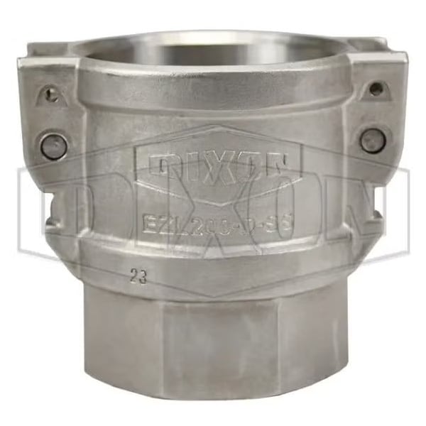 EZLink Type D Armless Cam and Groove Coupling, 1-1/2 in Nominal, Coupler x FNPT End Style, 316 Stai