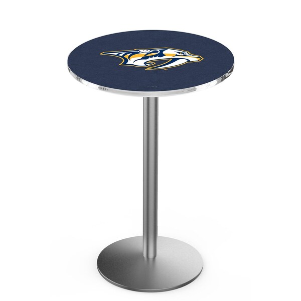 42" Stainless Steel Nashville Predators Pub Table, 36" dia. Top