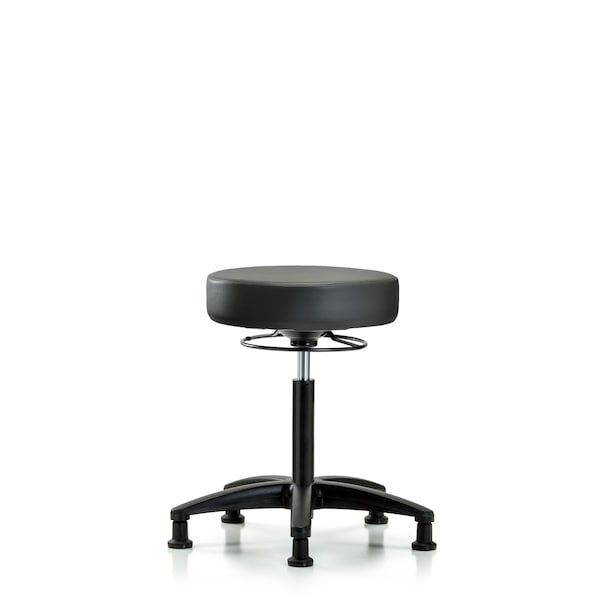 Vinyl Stool, Med Bench, Glides, Carbon