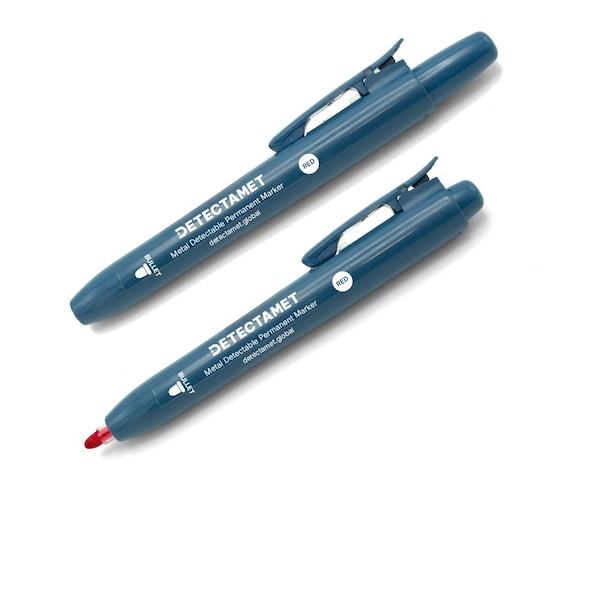 Metal Detectable Permanent Marker, Red Color Family, 10 PK