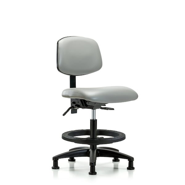 Chair, Vinyl, Med Bench, BF Glides, Dov, No Arms, 22" to 29" Height, Dove