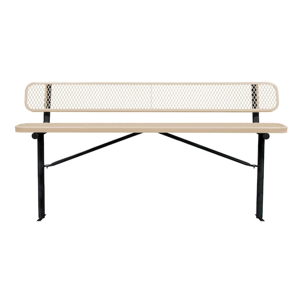 Bench/Back, Ingroud Mount, 8ft., Beige