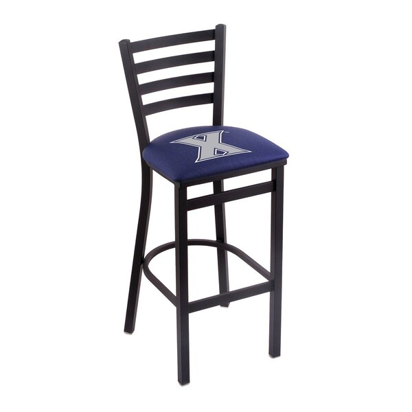25" Blk Wrinkle Xavier Stationary Counter Stool, Ladder Back