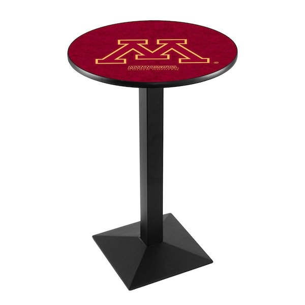 42" Blk Wrinkle Minnesota Pub Table, 36" dia. Top