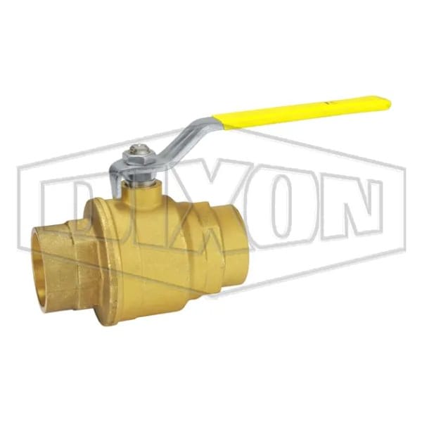Ball Valve, 1-1/2 in Nominal, Solder End Style, Brass Body, Full Port, PTFE Seat/Seal/Thrust Washer