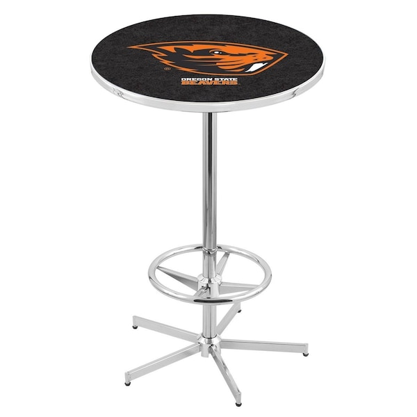 42" Chrome Oregon State Pub Table, 36" dia. Top