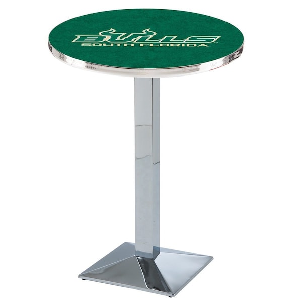 42" Chrome South Florida Pub Table, 36" dia. Top