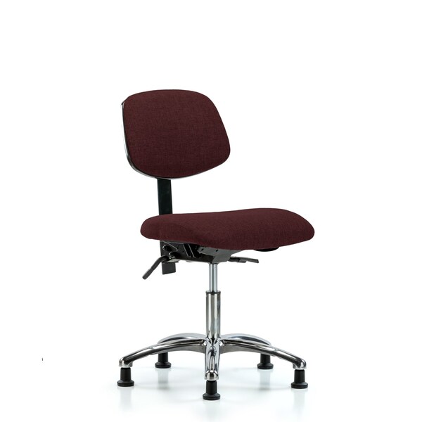 Desk Chair Desk Chair, Fabric, Chrome Tilt Glides, Bur, No Arms, 19" to 24" Height, Fabric, Burgundy