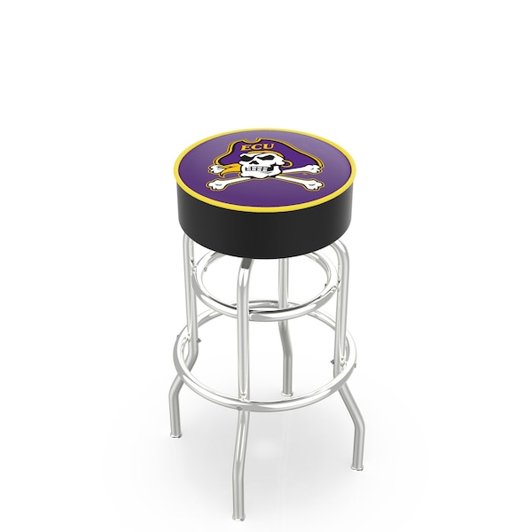 25" East Carolina Cushion Seat, 2-Ring Chrome Swivel Bar Stool