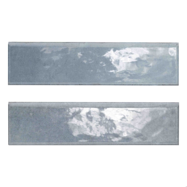 Renzo Denim  3" X 12" Glossy Ceramic  Bullnose Wall Tile, PK22